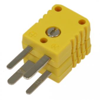 Miniature double thermocouple connector type K, yellow | -50...+120°C