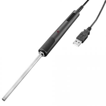 Handheld temperature probe with integrated USB interface 