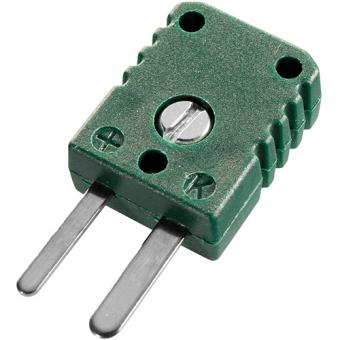 Miniature thermocouple connector type K, green | -50...+120°C