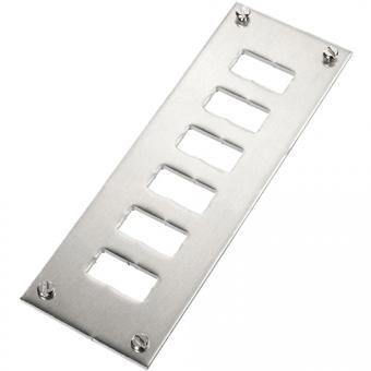 Panel for miniature panel sockets 6 compartments / 1 row